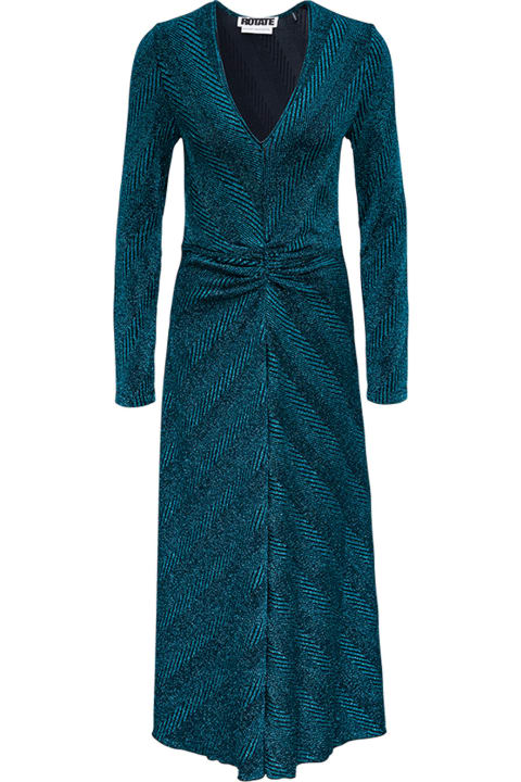 Rotate by Birger Christensen Sierra Petroil Colored Lurex  Dress - Brown
