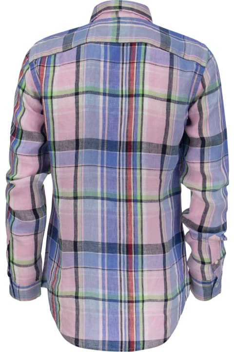 Ralph Lauren Linen Plaid Shirt - Beige