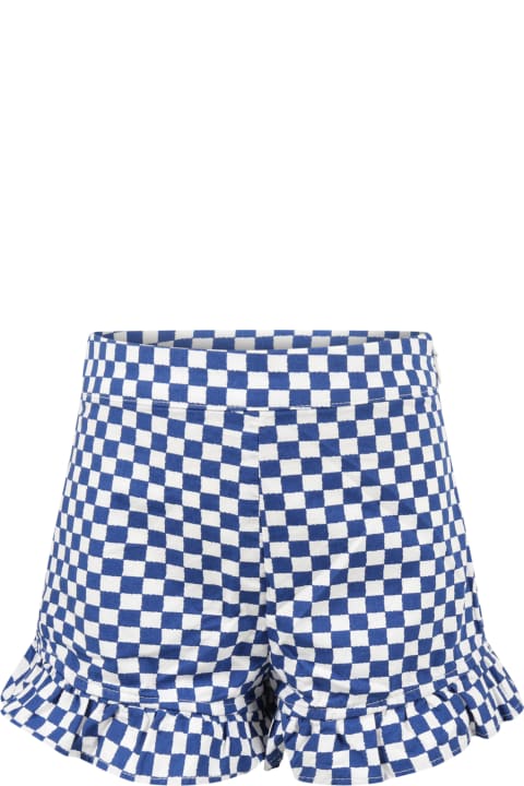 Stella McCartney Kids Multicolor Shorts For Girl With Ruffles - Nero