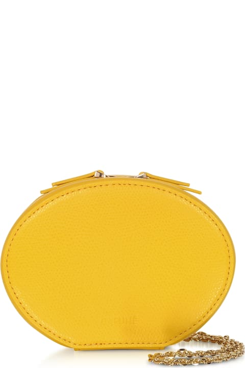 Dandelion Yellow Leather Egg Chain Shoulder Bag