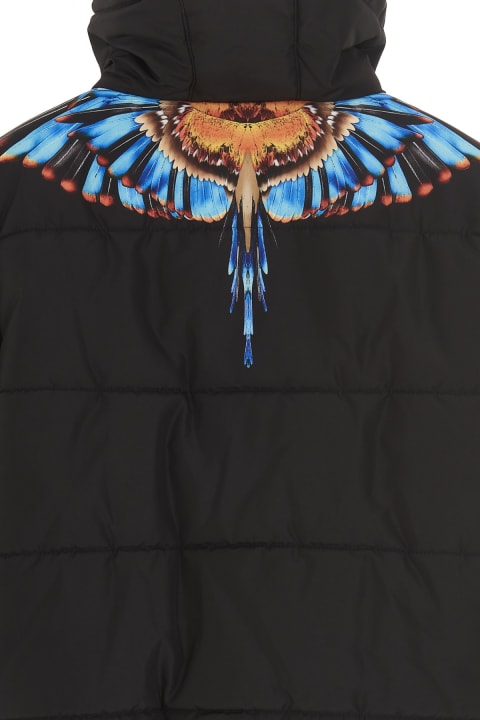 Marcelo Burlon Blue Grizzly Wings Ny Puffer - Nero