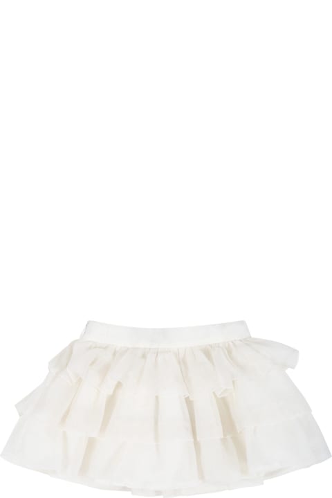 Ivory Skirt For Baby Girl With Stripes