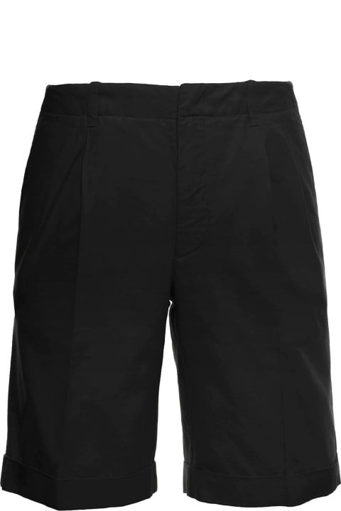 Z Zegna Black Cotton Blend Bermuda Shorts - Blu