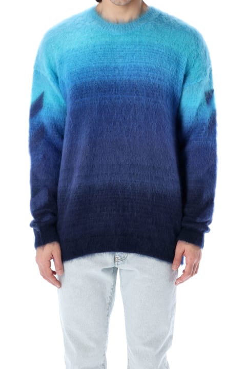 Diagonal Brushed Knit Crewneck