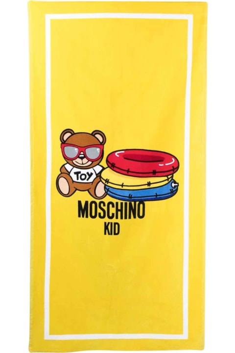 Moschino Yellow Beach Towel Unisex - Black