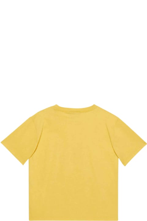Gucci Yellow T-shirt With Multicolor Print - Verde/rosso