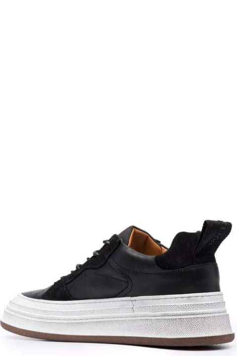 Buttero Black Leather Sneakers - Bianco