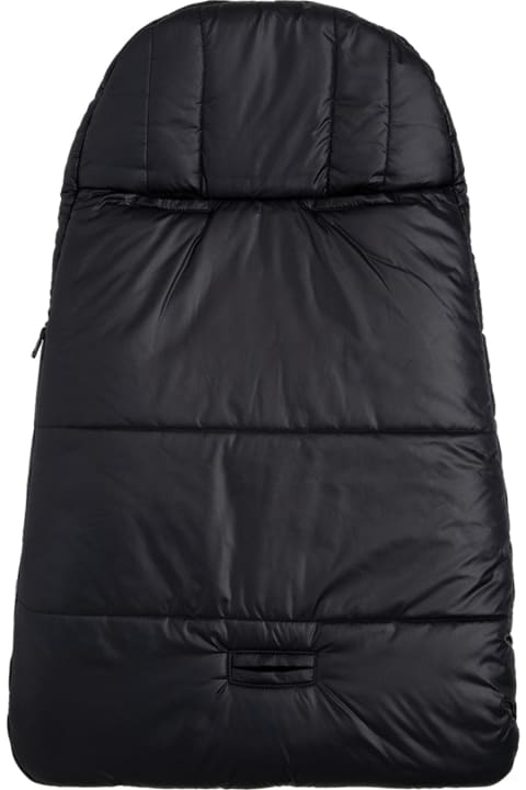 Emporio Armani Black  Nylon Padded Blanket  With Logo - Black