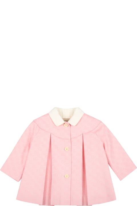 Pink Coat For Baby Girl With Double Gg