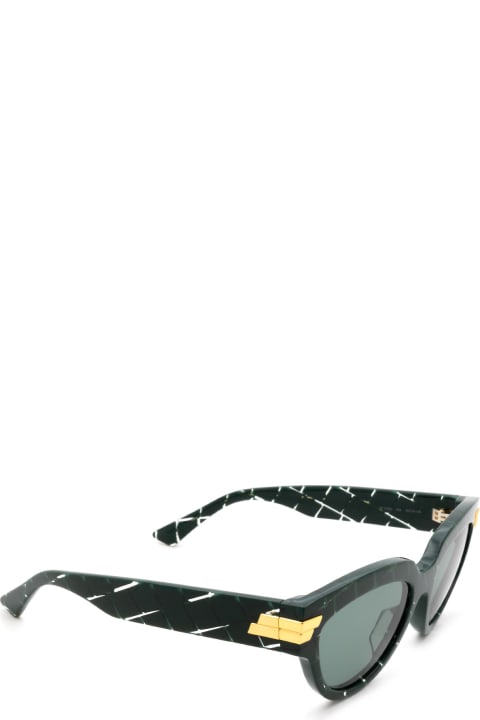 Bottega Veneta Eyewear Bv1035s Green Sunglasses - Gold