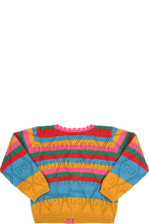 Multicolor Cardigan For Baby Girl With Double Gg
