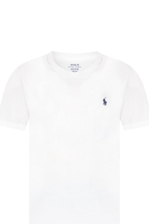 Ralph Lauren White T-shirt For Kids With Pony Logo - White