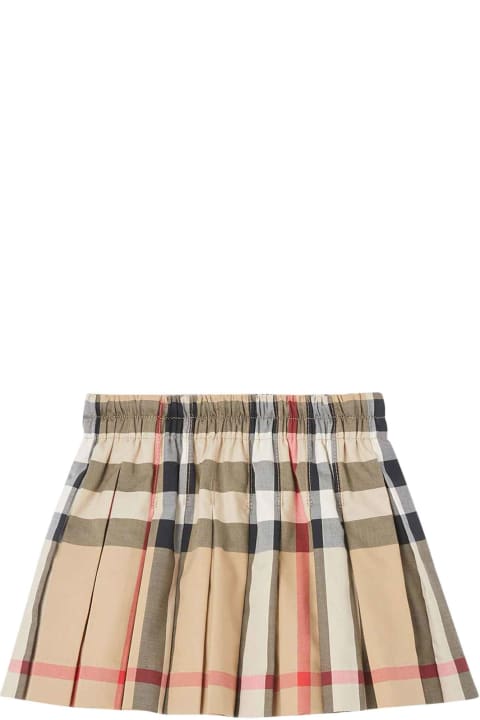 Burberry Check Print Skirt - Beige