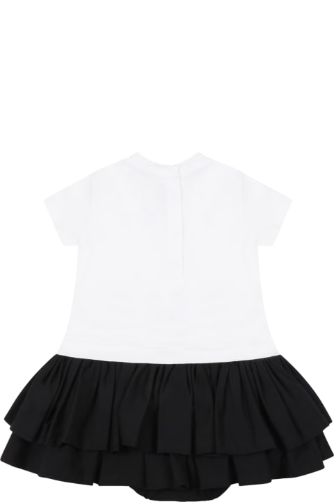 Balmain Multicolor Dress For Baby Girl - White