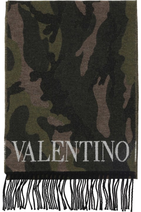Valentino Garavani Camouflage Scarf - White