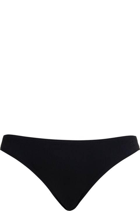 Black Swim Briefs With Logo