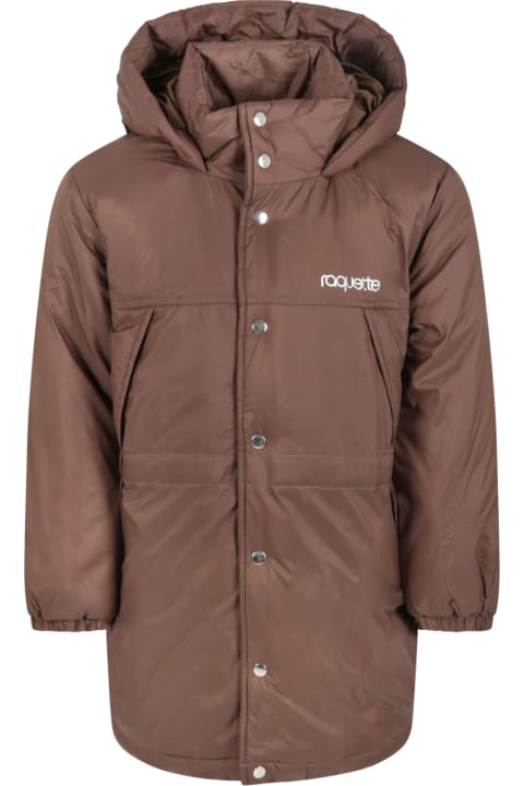 Brown Jacket For Kids With Silver Logo