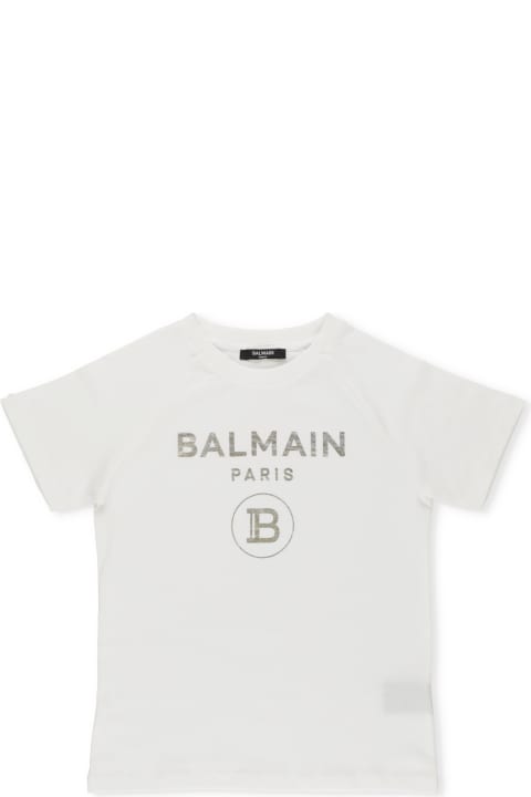 Balmain Logo T-shirt - Nero-fucsia