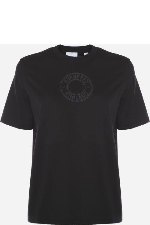 Cotton T-shirt With Tone-on-tone Logo Print