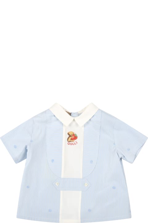 Gucci Multicolor Shirt For Baby Boy With Bear - Multicolor