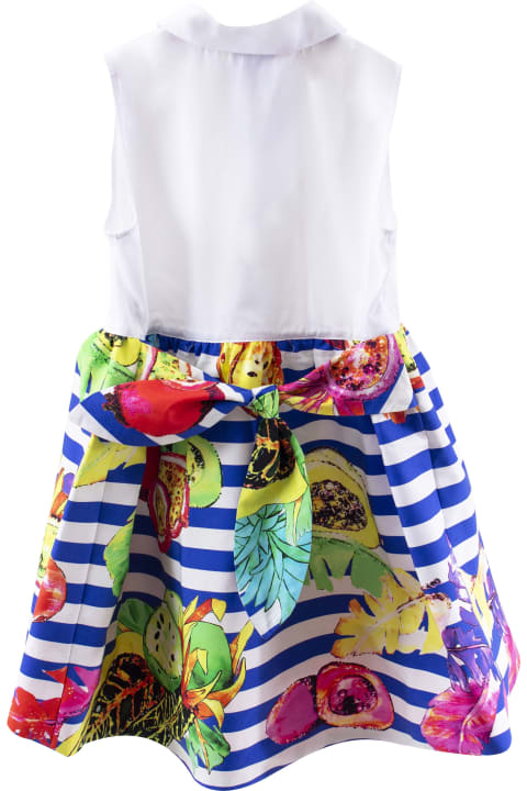 Girl Striped Dress With Fruits