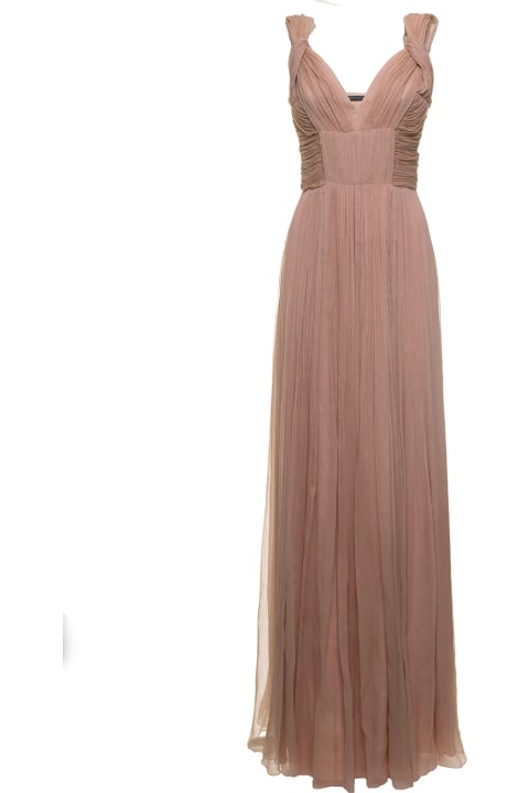 Antique Pink Chiffon Long Dress
