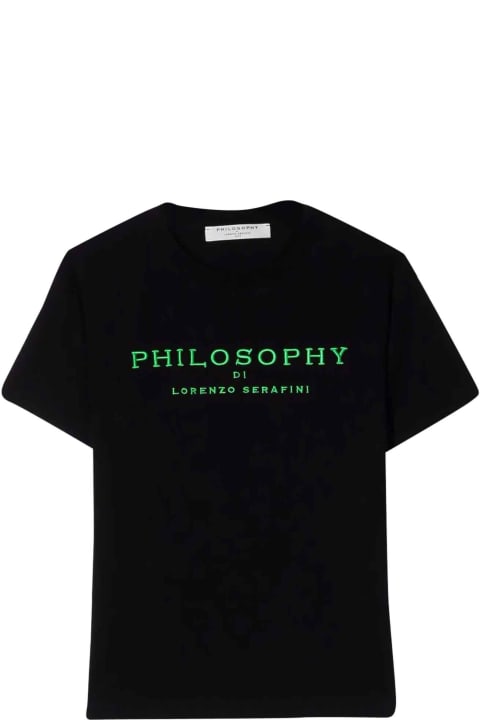 Philosophy di Lorenzo Serafini Kids Black Girl T-shirt - Bianco
