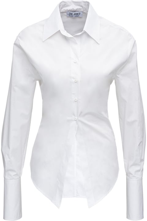 The Attico White Cotton Poplin Lily Shirt - VIOLET