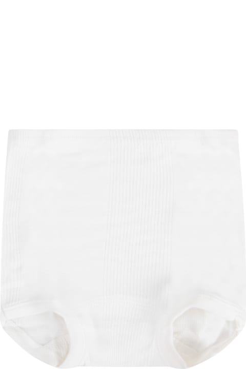 White Culotte With Ribbs For Babykids