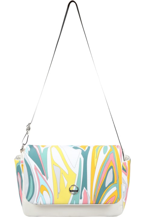 Emilio Pucci White Changing Bag For Baby Girl - Multicolor