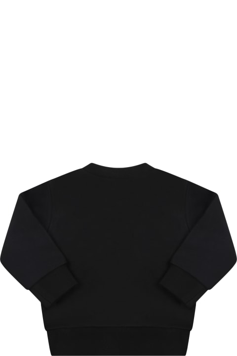 Dsquared2 Black Sweatshirt For Baby Boy With Logo - Denim