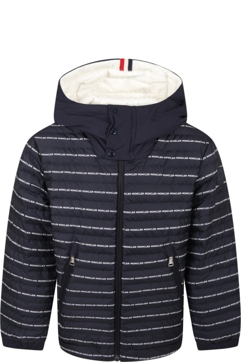 Blue ''bergo'' Jacket For Kids With Logos