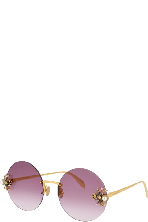 Alexander McQueen Eyewear Am0207s Sunglasses - 003 GOLD GOLD RED