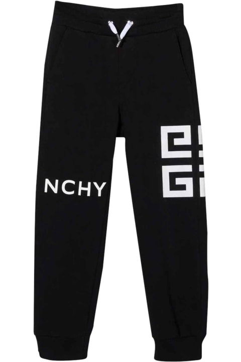 Givenchy Black Trousers With White Print - Rosso Vivo