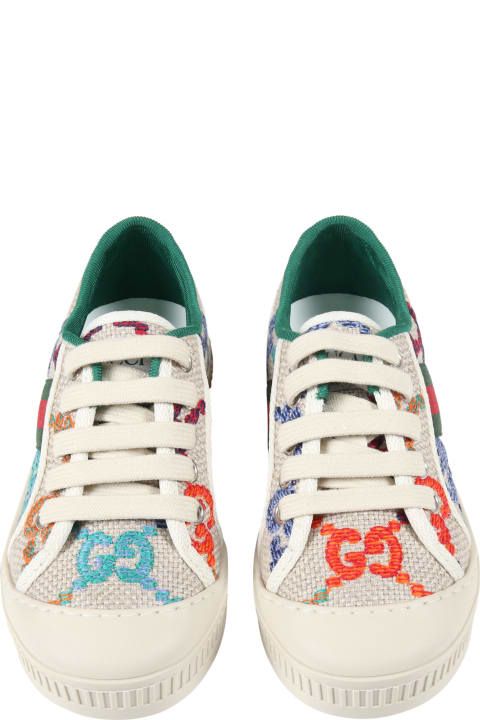 Gucci Beige Sneakers For Kids - Fire