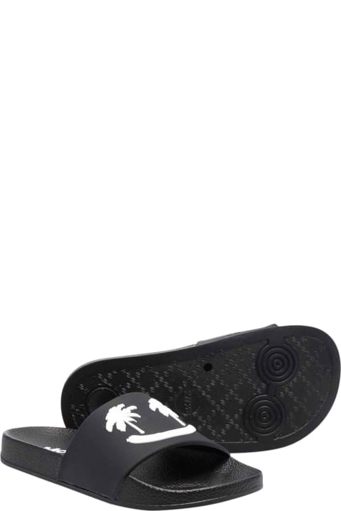 Molo Black Slippers With White Print - Denim