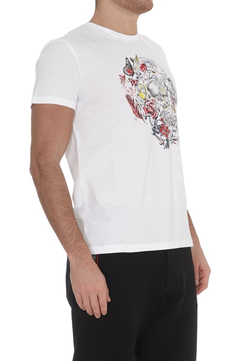 Alexander McQueen Skull Print T-shirt - Wh/of.wh/blk/whi/blk
