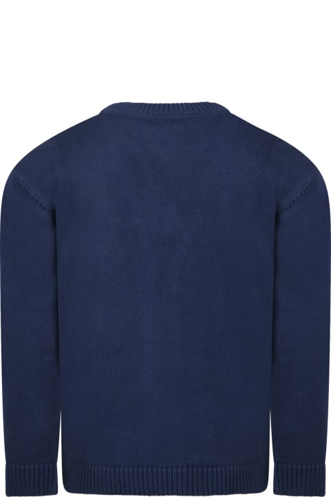 Gucci Blue Cardigan For Kids With Double Gg - Brilliant Mauve
