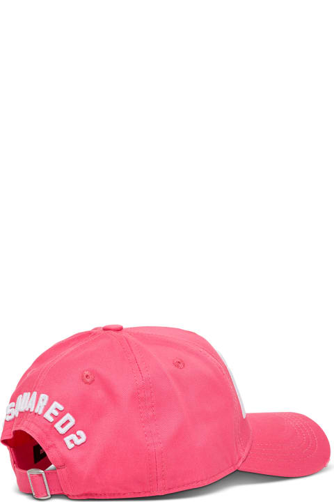 Dsquared2 Pink Cotton Cap With Logo Print