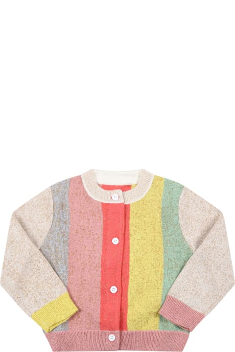 Stella McCartney Kids Multicolor Cardigan For Baby Girl With Lurex Details - Multicolor