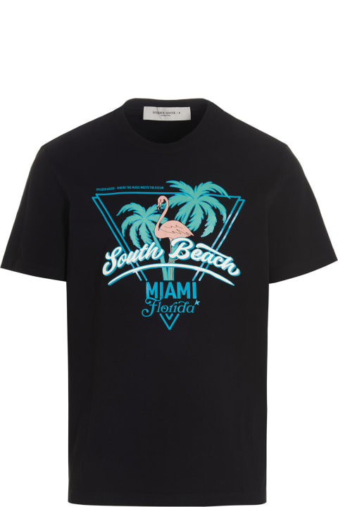 Golden Goose 'south Beach Miami' T-shirt - blue
