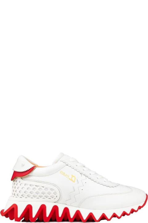 Christian Louboutin White Leather Loubishark Sneakers