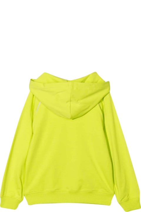 Moschino Yellow Fluo Sweatshirt With Hood And Toy Print - Black