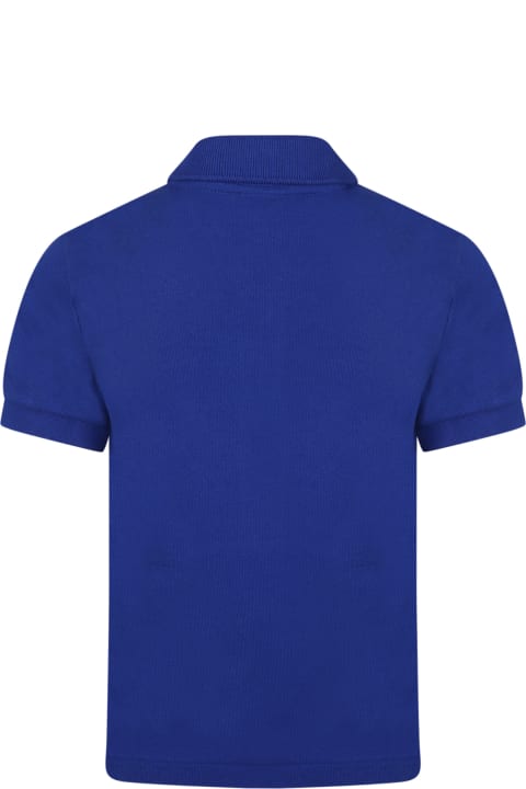 Blue Polo For Boy With Iconic Crocodile