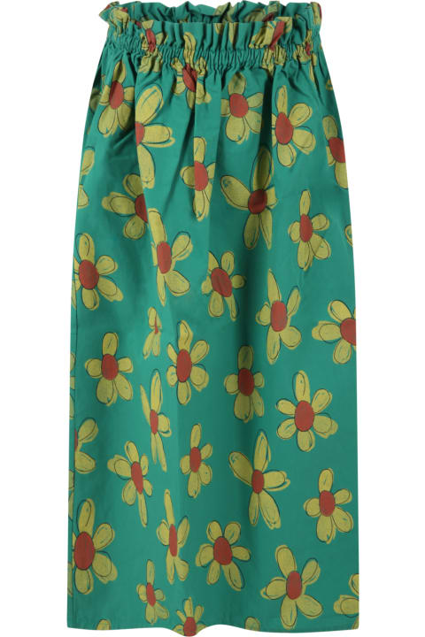 Green Skirt For Girl With Yellow Flowers