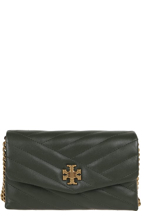 Tory Burch Kira Chevron Chain Wallet - Sycamore Rolled Gold