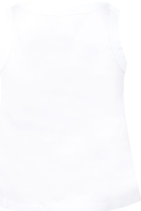 Givenchy White Tank-top For Girl With Gray Logo - Multicolor
