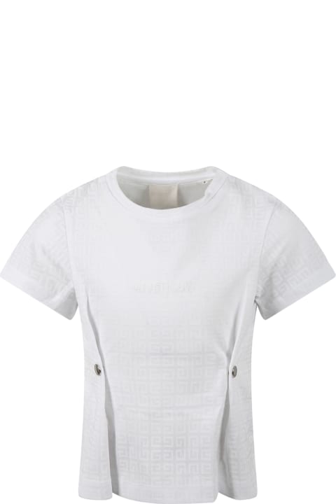 Givenchy White T-shirt For Girl Wtih Clips And White Logo - Black