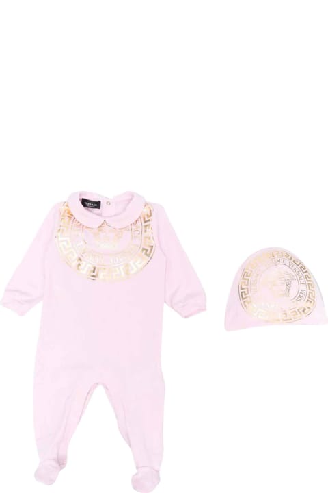 Versace Young Pink Newborn Onesie - Bianco e Nero