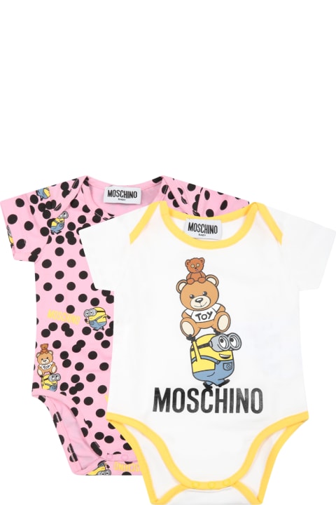Moschino Multicolor Set For Baby Girl With Minions And Teddy Bear - Fucsia